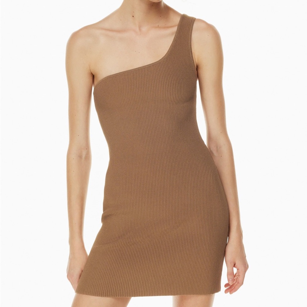 Babaton Aritzia Sculpt Knit One-Shoulder Dress NWT Size Medium - Picture 1 of 6